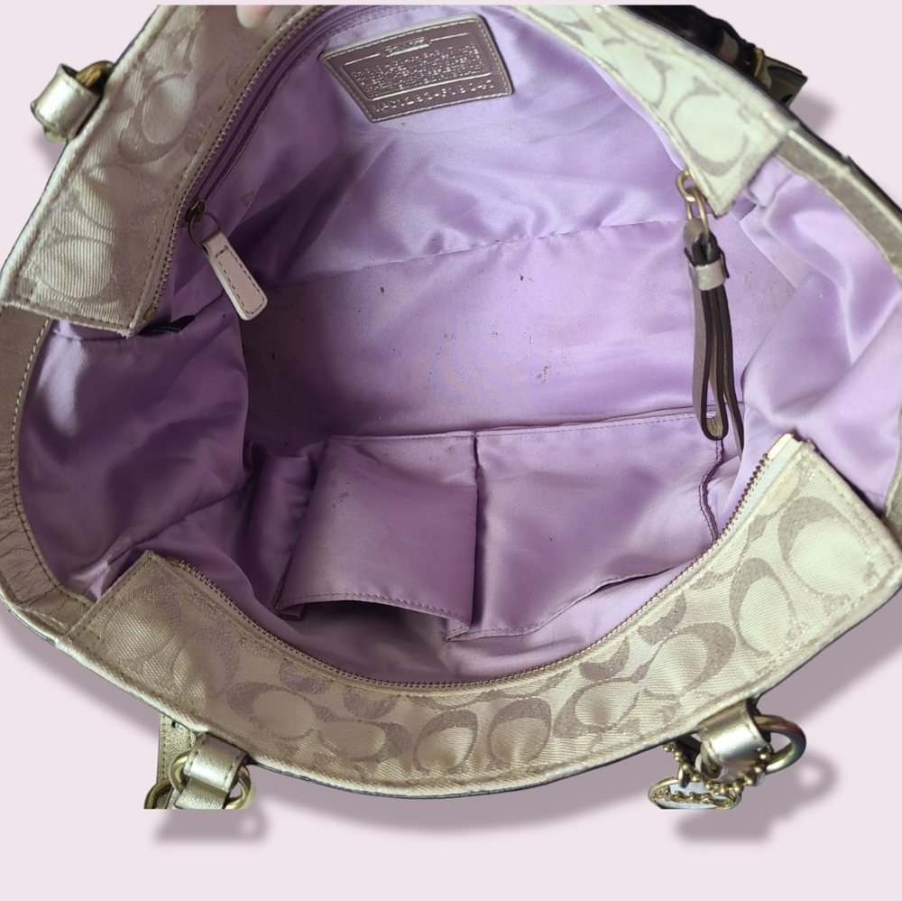 Coach Purse, Multi Metallic Gold Patchwork Galler… - image 7